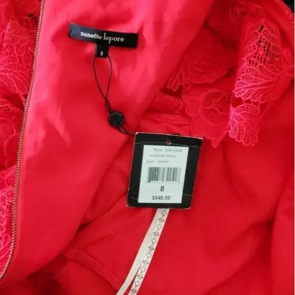 NWT Nanette Lepore Valentine Lace Sheath Dress in Poppy